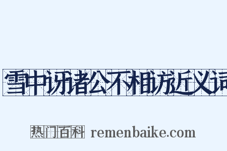 雪中讶诸公不相访近义词是什么意思的图片